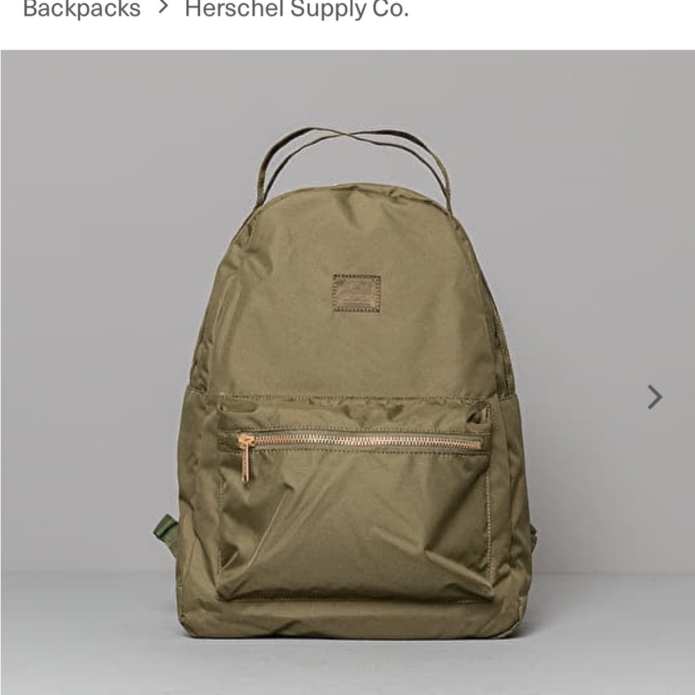 Green Nylon Backpack with Adjustable Straps and Grab Handle